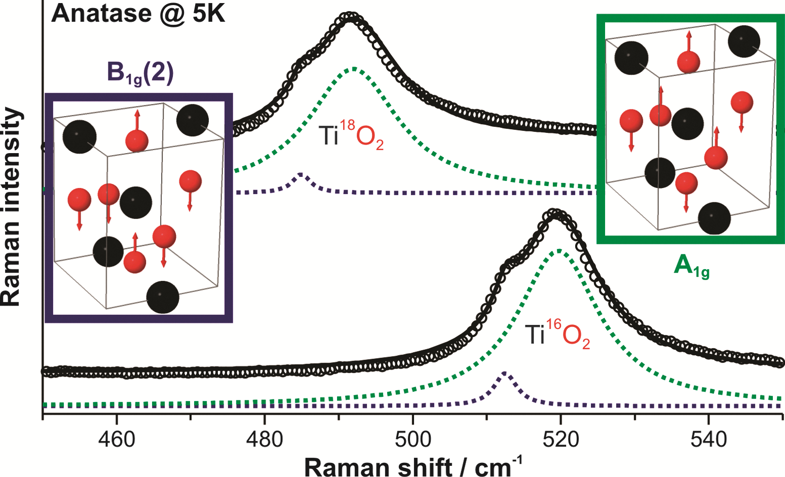 Raman spectra of titanium dioxide (anatase, rutile) with identified ...