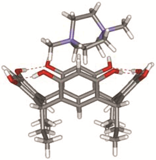 Weak interactions between resorcinarenes and diquaternary alkyl ...